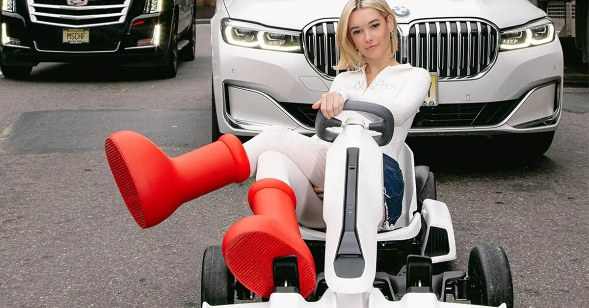 MSCHF Explores the World Like Dora with the Big Red Boots Grailify